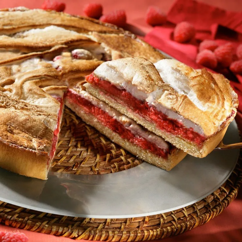Red fruit and meringue tart
